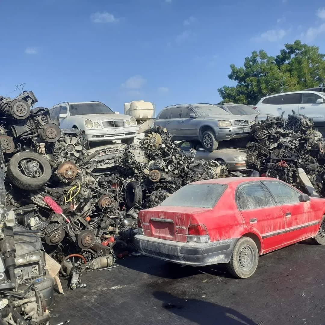 Junk and accident-damaged car we've collected